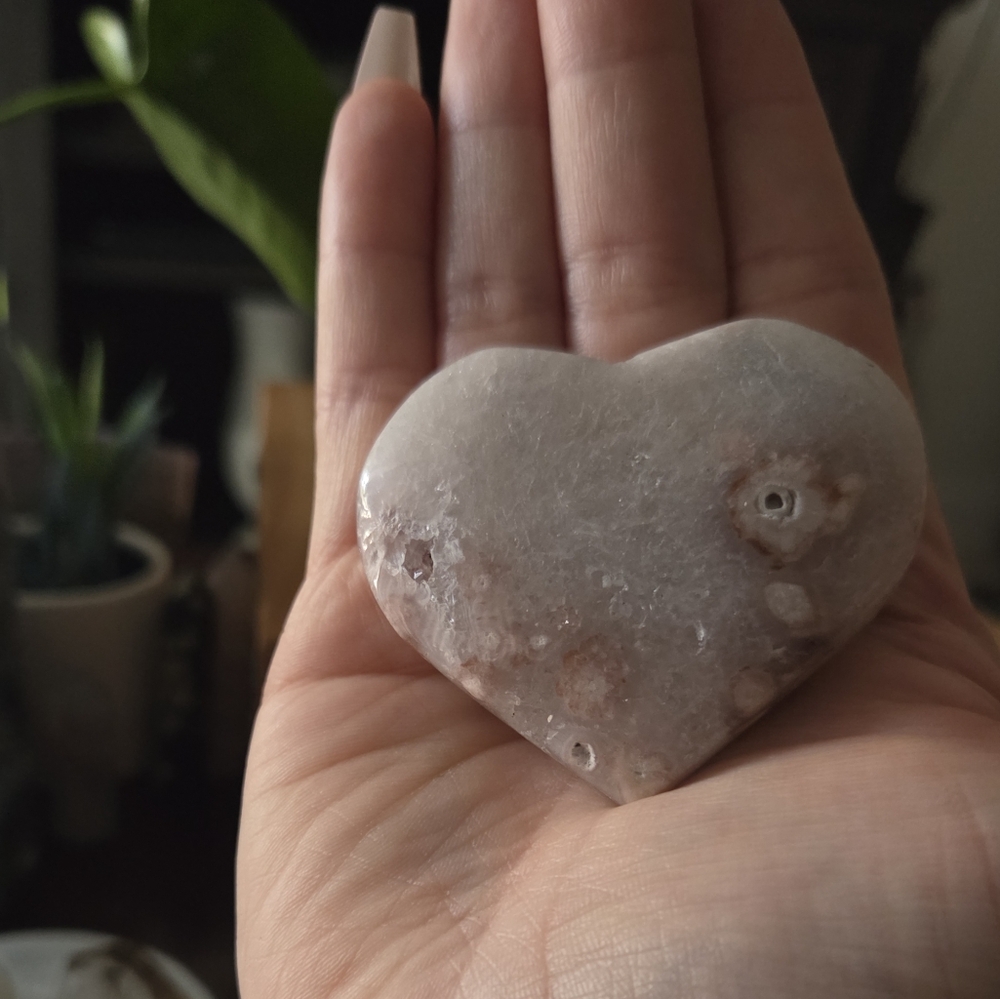 Pink Amethyst Druzy Heart